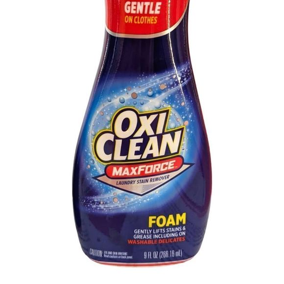 OxiClean MaxForce Laundry Stain Remover Foam 9 fl oz Lot of 2 Pump Dirty Clothes - Picture 3 of 4